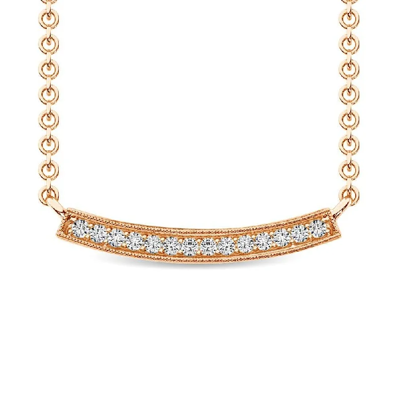 Sparkling Choker Necklaces For Special Occasions-Diamond 1/10 Ct.Tw. Fashion Necklace in 10K Rose Gold