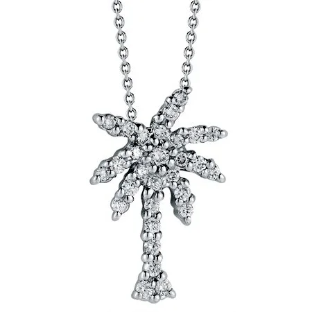 Elegant Pendant Necklaces For Bridesmaids-Roberto Coin Tiny Treasures Palm Tree Pendant Necklace 001236AWCHX0