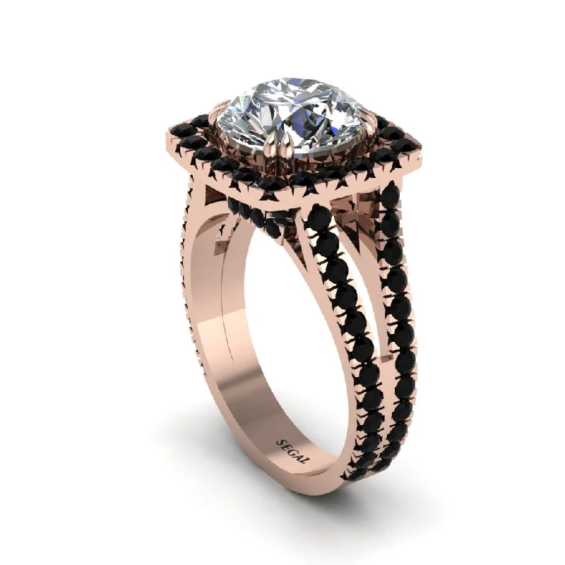 Vintage-Inspired Rings For Bold Brides-Diamond Pave Split Shank Engagement Ring - Averie No. 32