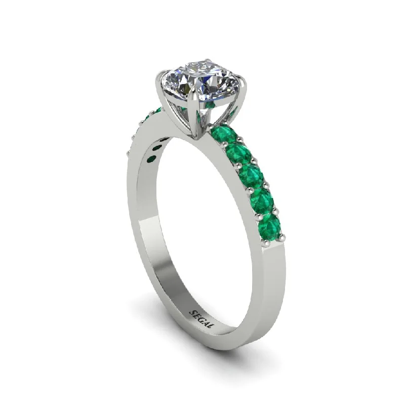 Stunning Gemstone Wedding Rings For Brides-Cushion-Cut Diamond Classic Elegance Engagement Ring - Demi No. 18