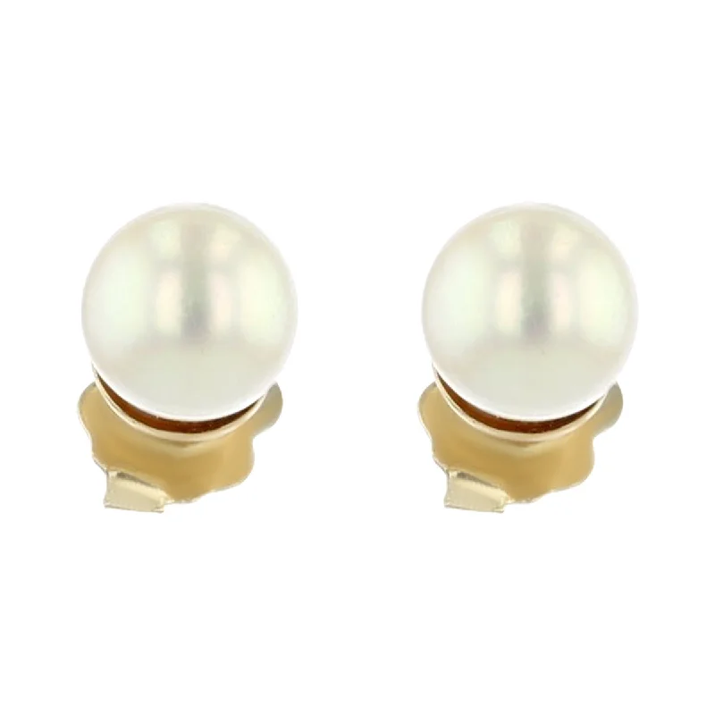 Unique Stone Earrings For Bold Looks-14K 6mm Cultured Pearl Stud Earrings