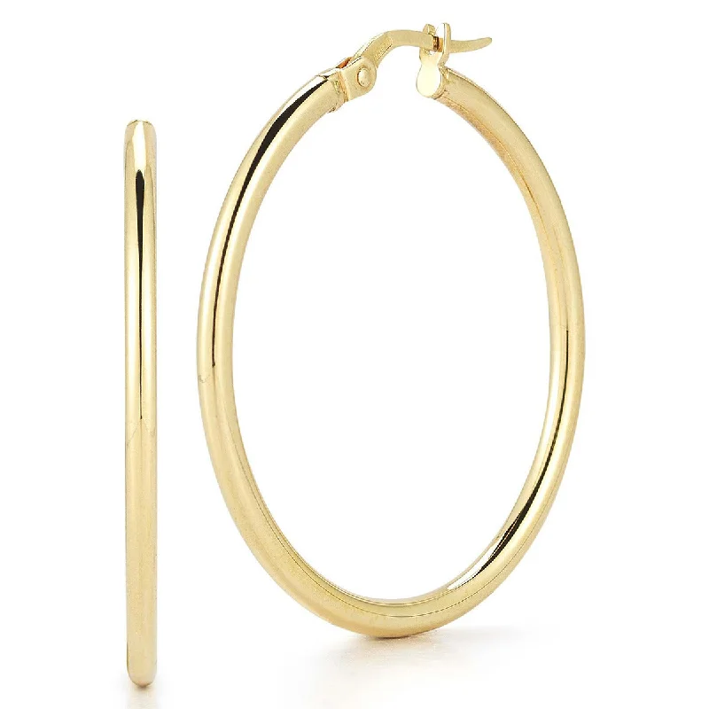 Designer Earrings For Fashionable Style-18K Gold Medium Hoop Earrings