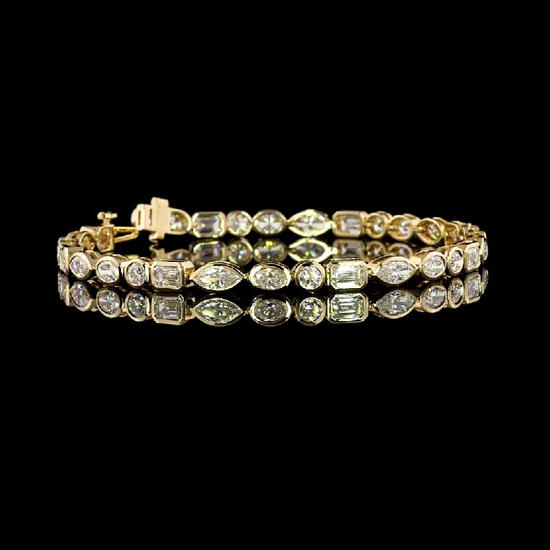 Bracelets For Engagement Gifts-14K Yellow Gold Lab Grown Diamond Tennis Bracelet BC1262