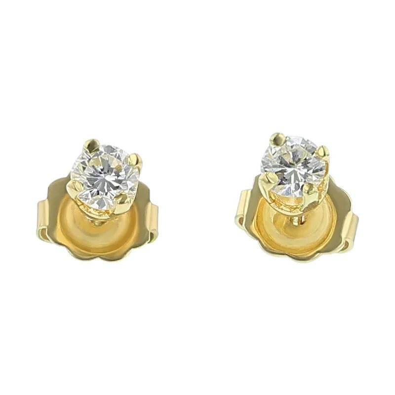 Beautiful Dangle Earrings For Bridal Wear-14K Yellow Gold Diamond Stud Earrings