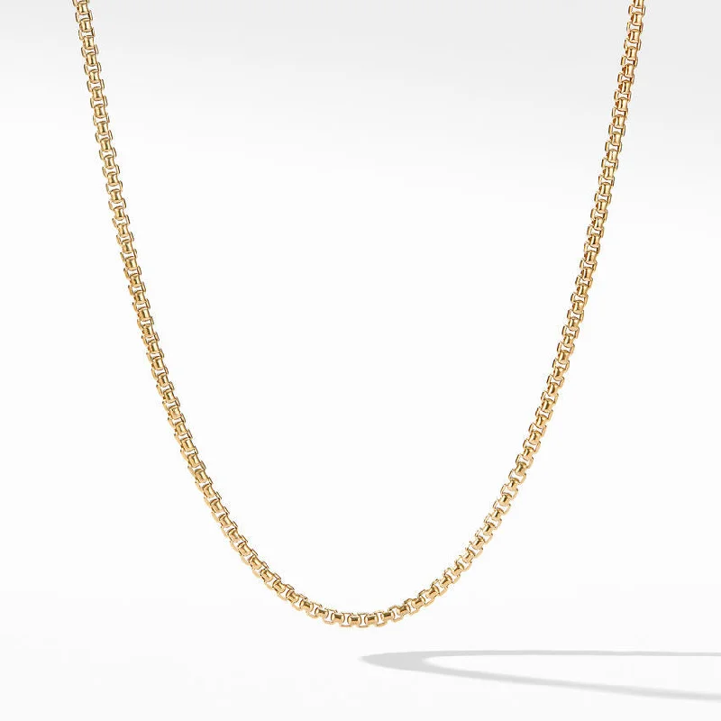 Bold Gemstone Necklaces For Special Occasions-David Yurman Men's Box Chain Necklace in 18k Yellow Gold