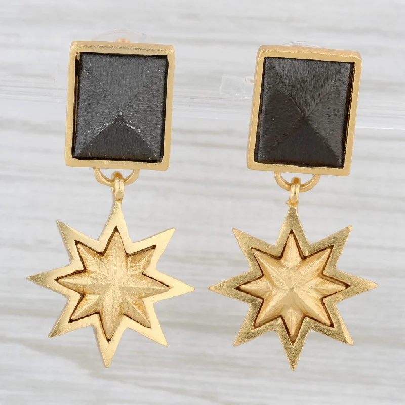 Simple Gold Earrings For Timeless Style-New Stephnie Kantis Star Dangle Statement Earrings Brushed 24k Gold Plated