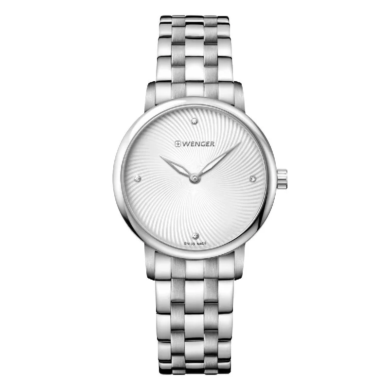 Watches With Luxe Touch-Wenger 01.1721.109 Women's Urban Donnissima Silver Dial Stainless Steel Crystal Watch