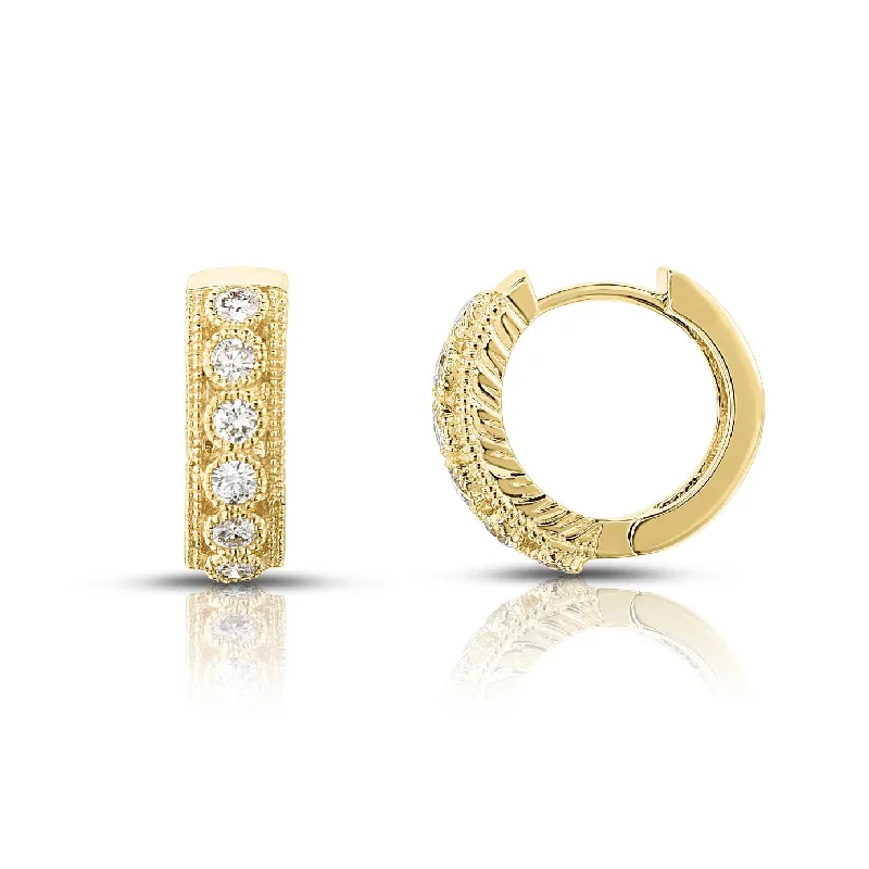 Trendy Stud Earrings For Modern Women-Diamond Bezel Set Migraine Huggie Earrings