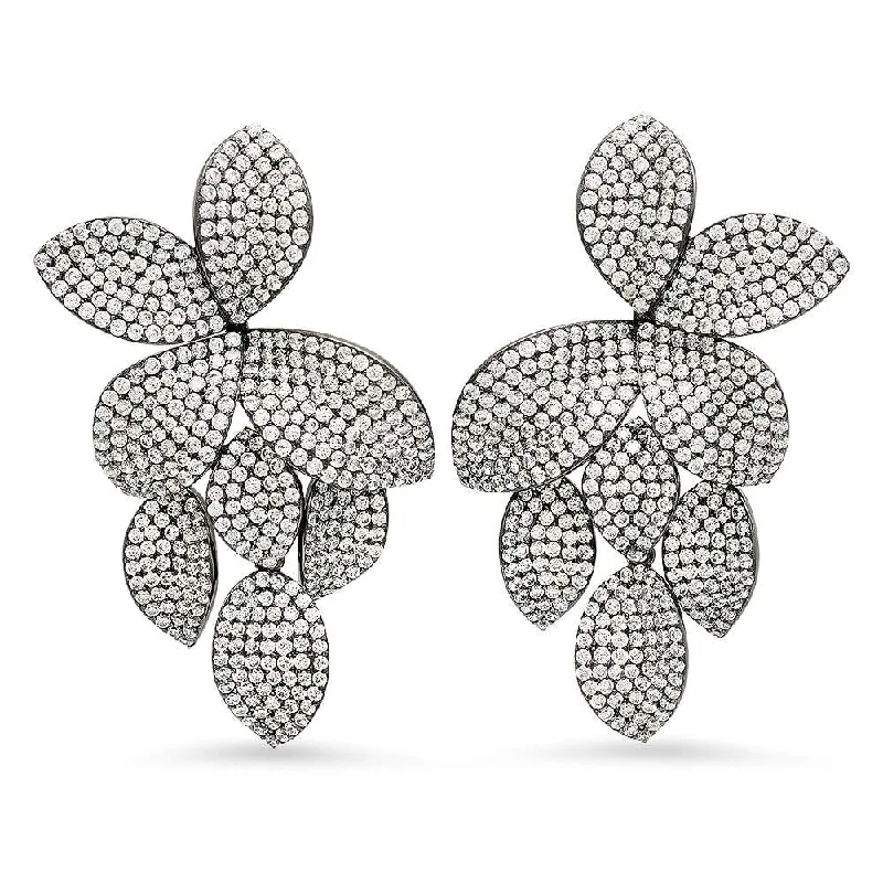 Fashion Crystal Earrings For Glamorous Looks-FIORE SWING EARRINGS, BR STERLING SILVER